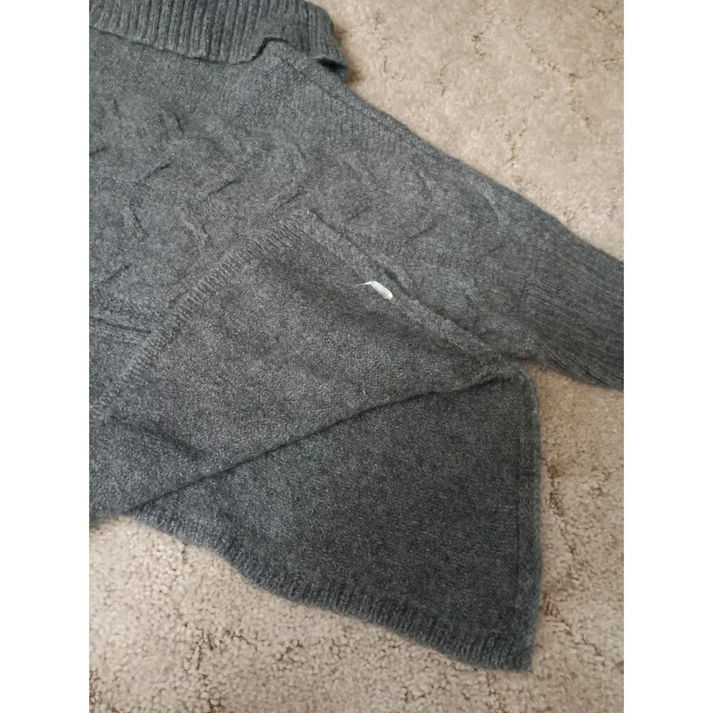 Eileen Fisher size L Gray Cashmere Wool Oversize Boxy Sweater Cowl Neck - Picture 5 of 6